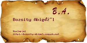 Bozsity Abigél névjegykártya